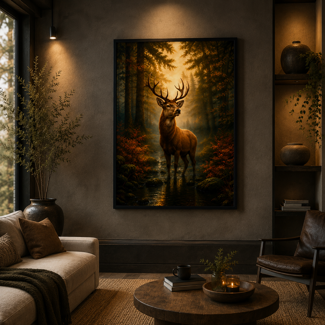 Majestic Forest Stag Framed Wall Art